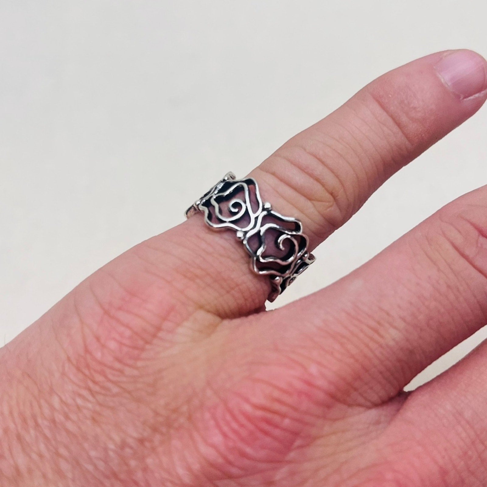 Silver Gothic Link Ring