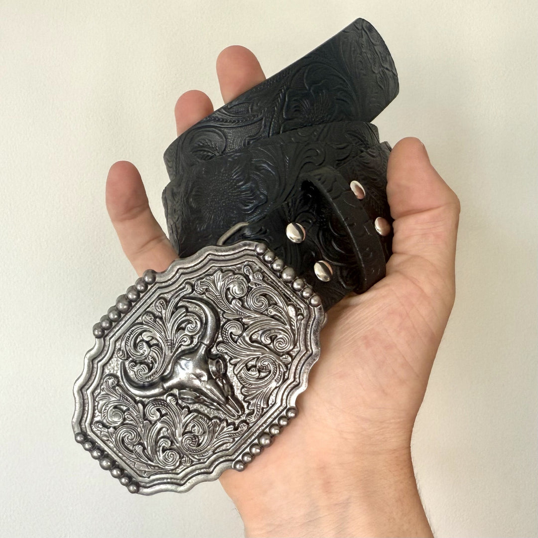 Black Ram Skull Belt - Rynor