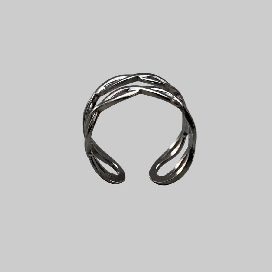 Silver Wave Link Ring