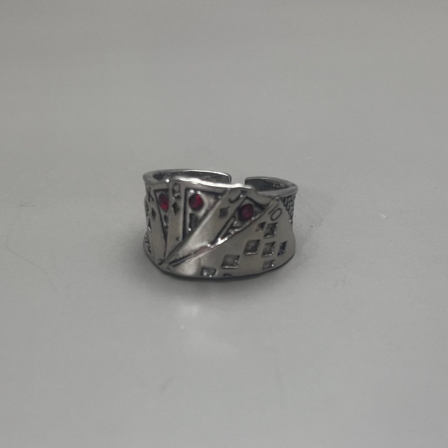 Silver Ace Adjustable Ring