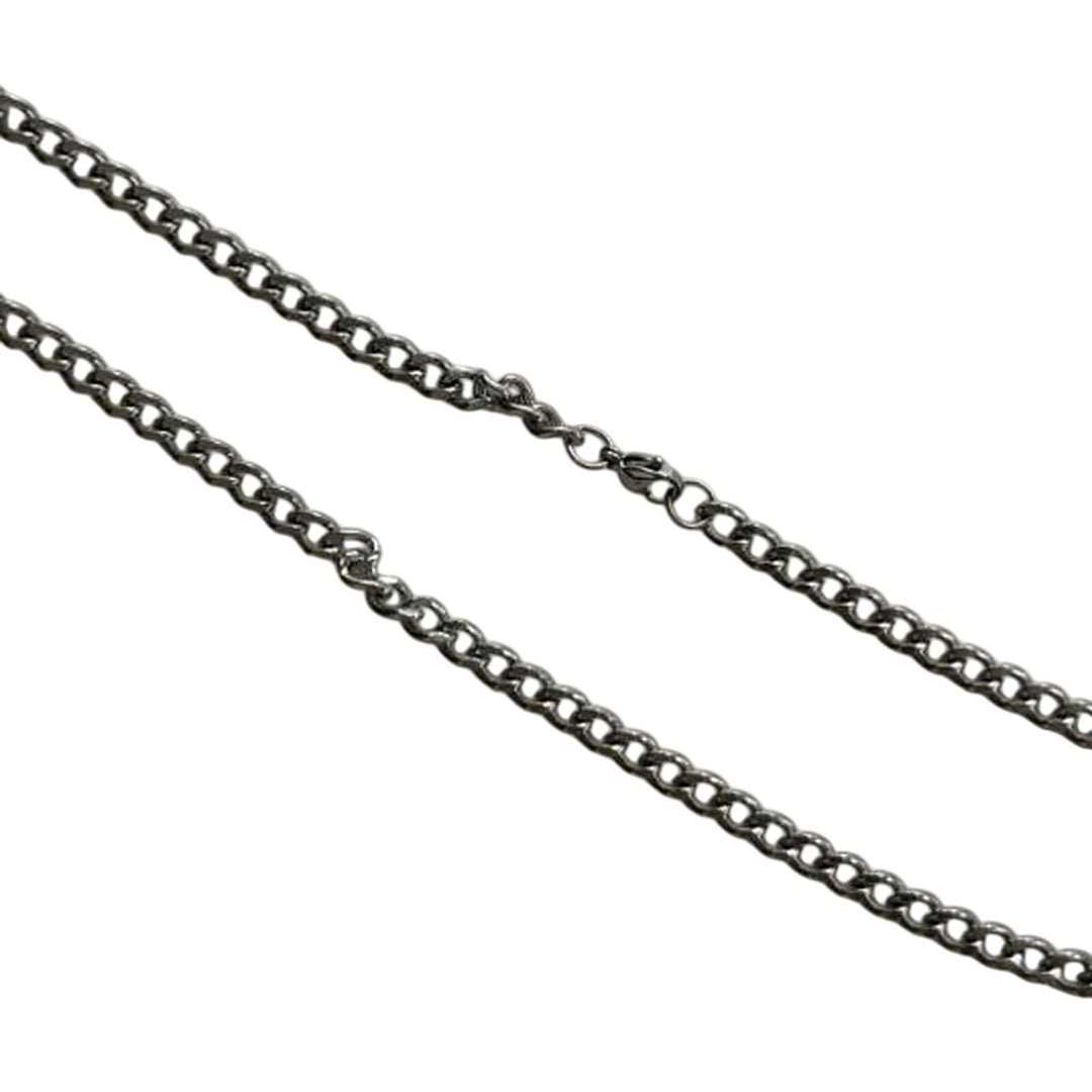 Silver Tone Curb Chain Necklace - Rynor