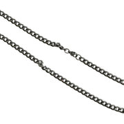 Silver Tone Curb Chain Necklace