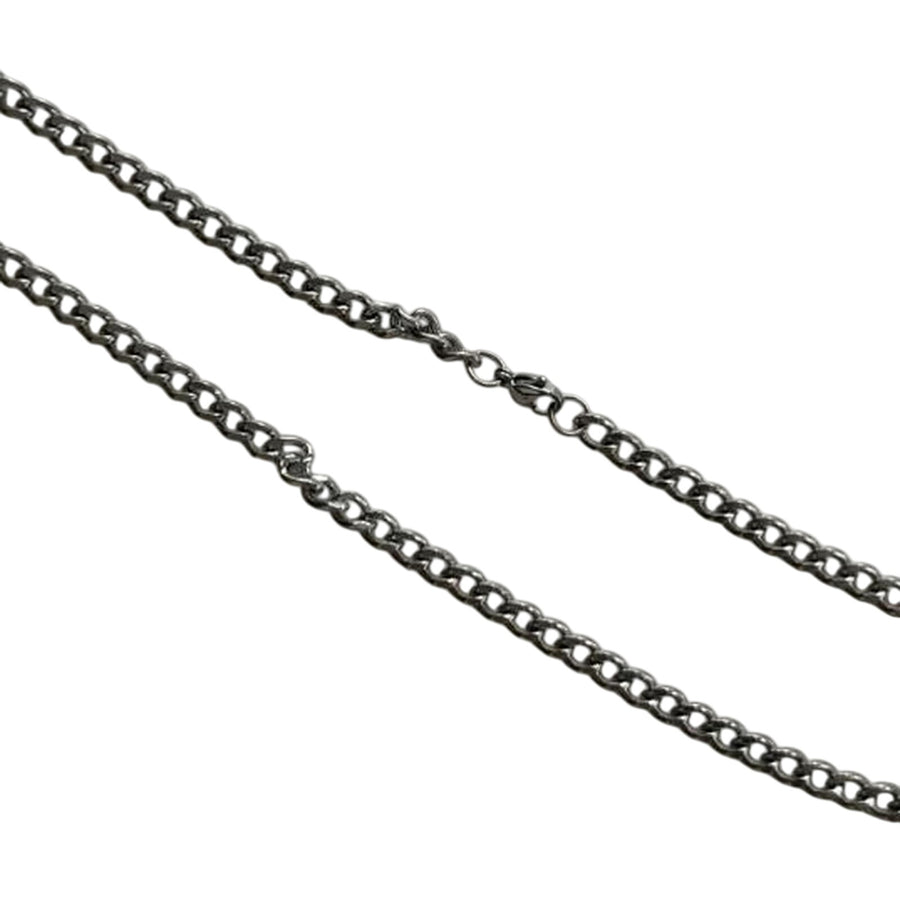 Silver Tone Curb Chain Necklace