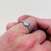 Silver Solitaire Ring