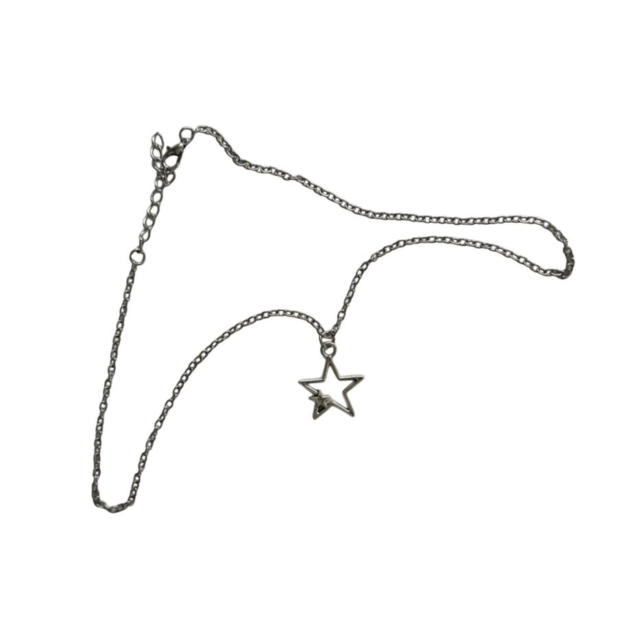 Silver Star Outline Necklace