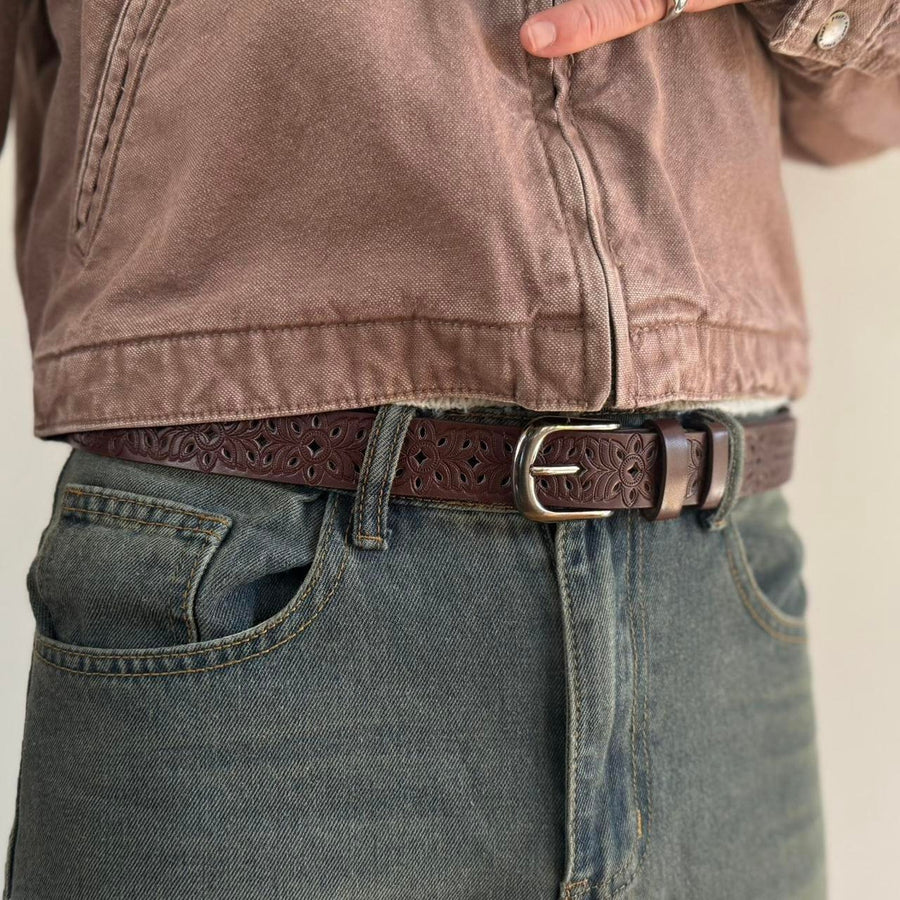 Brown Tooled Belt