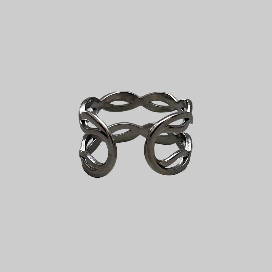 Silver Wave Link Ring
