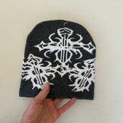 Tribal Gothic Cross Beanie