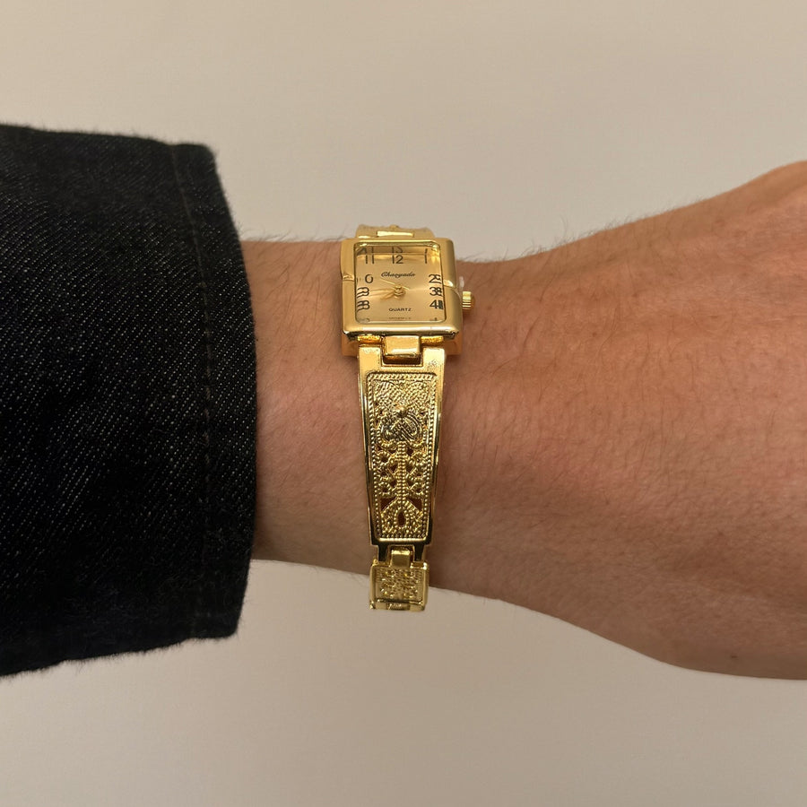 Gold Engraved Watch