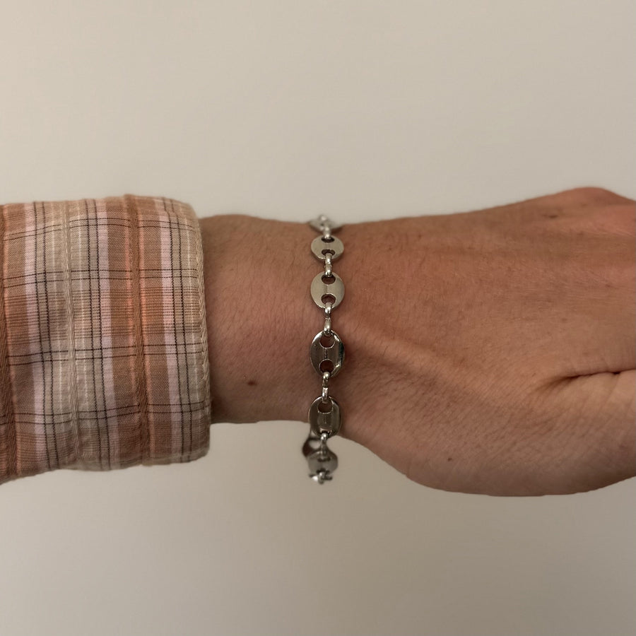 Silver Oval Link Bracelet