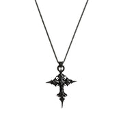 Gothic Silver Cross Necklace