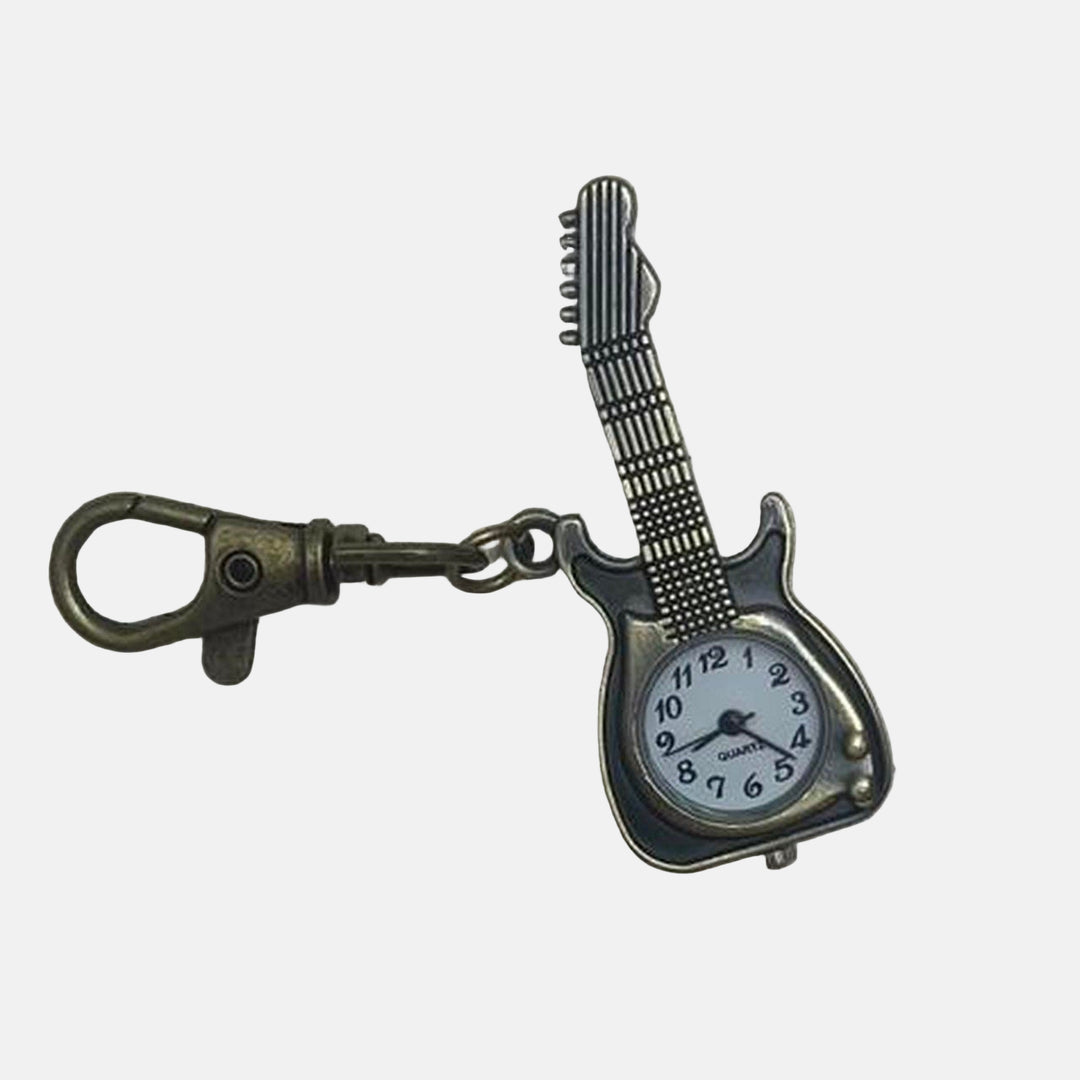 Guitar Clock Keychain