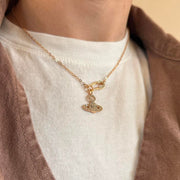 Gold Orb Pendant Necklace