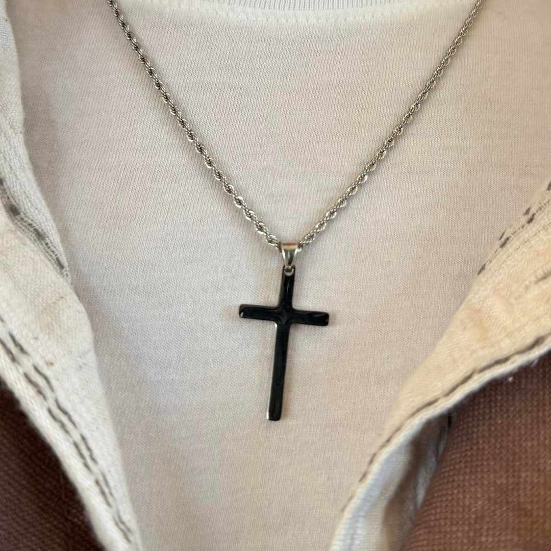 Black Cross Pendant Necklace - Rynor
