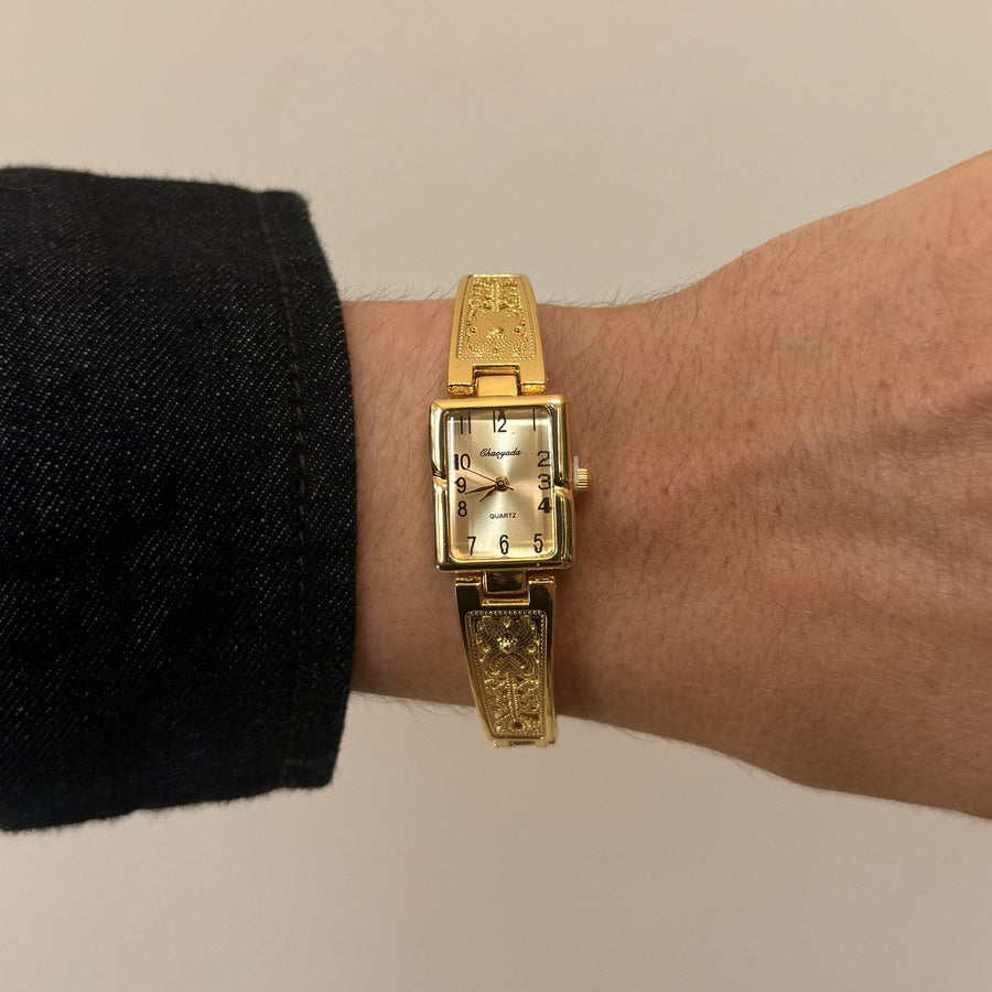 Gold Engraved Watch