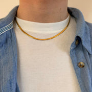 Gold Herringbone Chain Necklace
