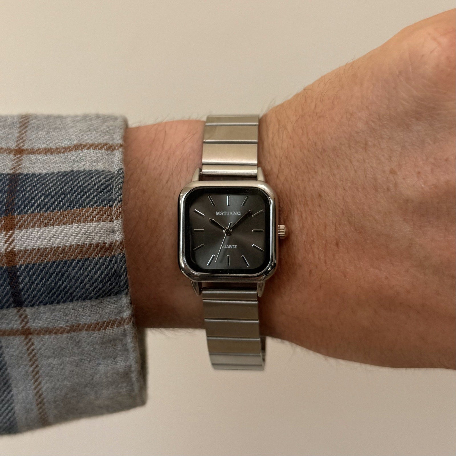 Square Black Dial Watch