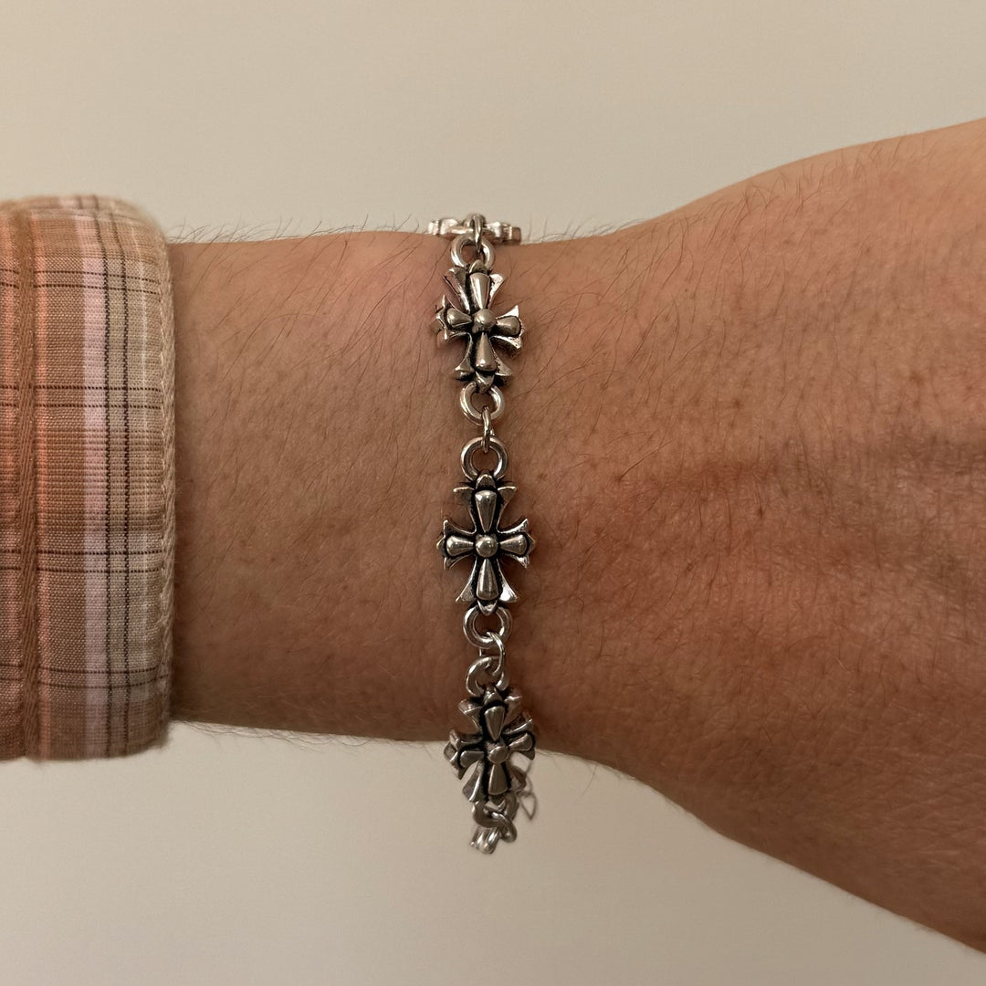Silver Cross Link Bracelet - Rynor