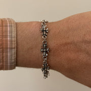 Silver Cross Link Bracelet