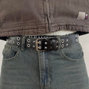 Black Grommet Star Belt