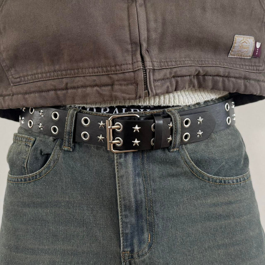Black Grommet Star Belt
