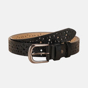 Black Embossed Leather Belt