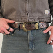 Brown Tooled Western Belt