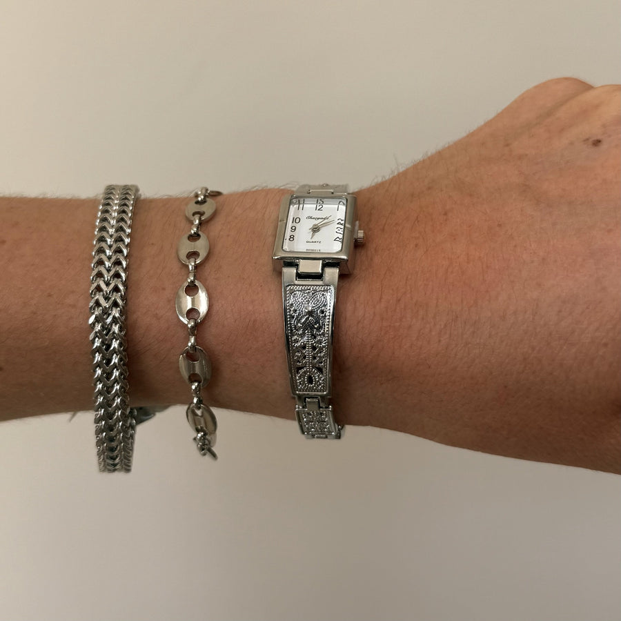 Engraved Silver Watch