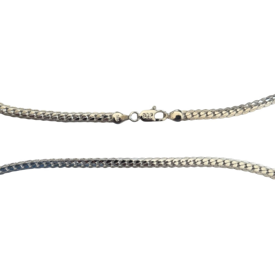 Silver Herringbone Chain Necklace