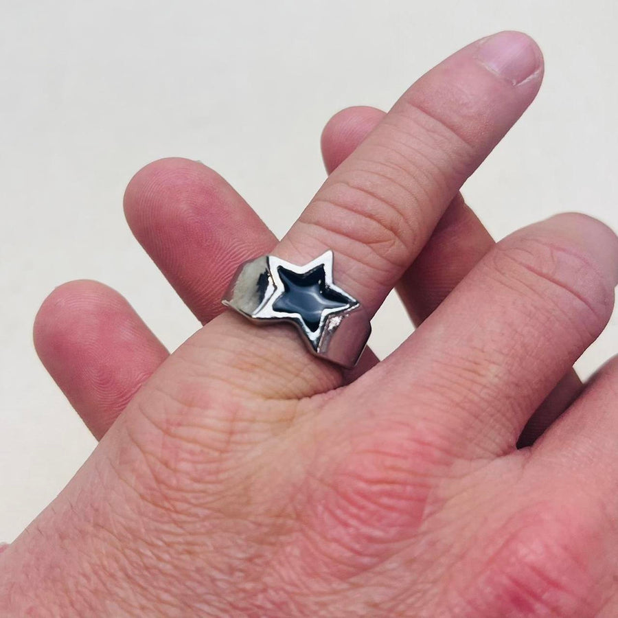 Silver Star Cutout Ring