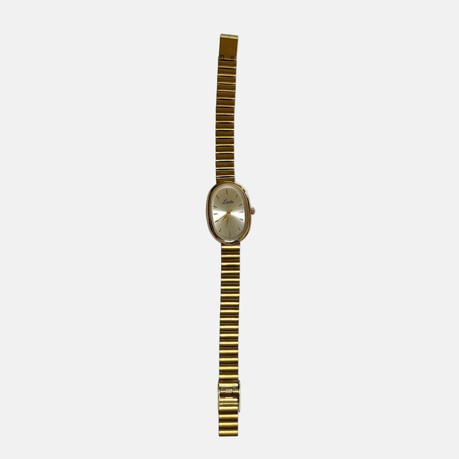 Gold Oval Quartz Watch