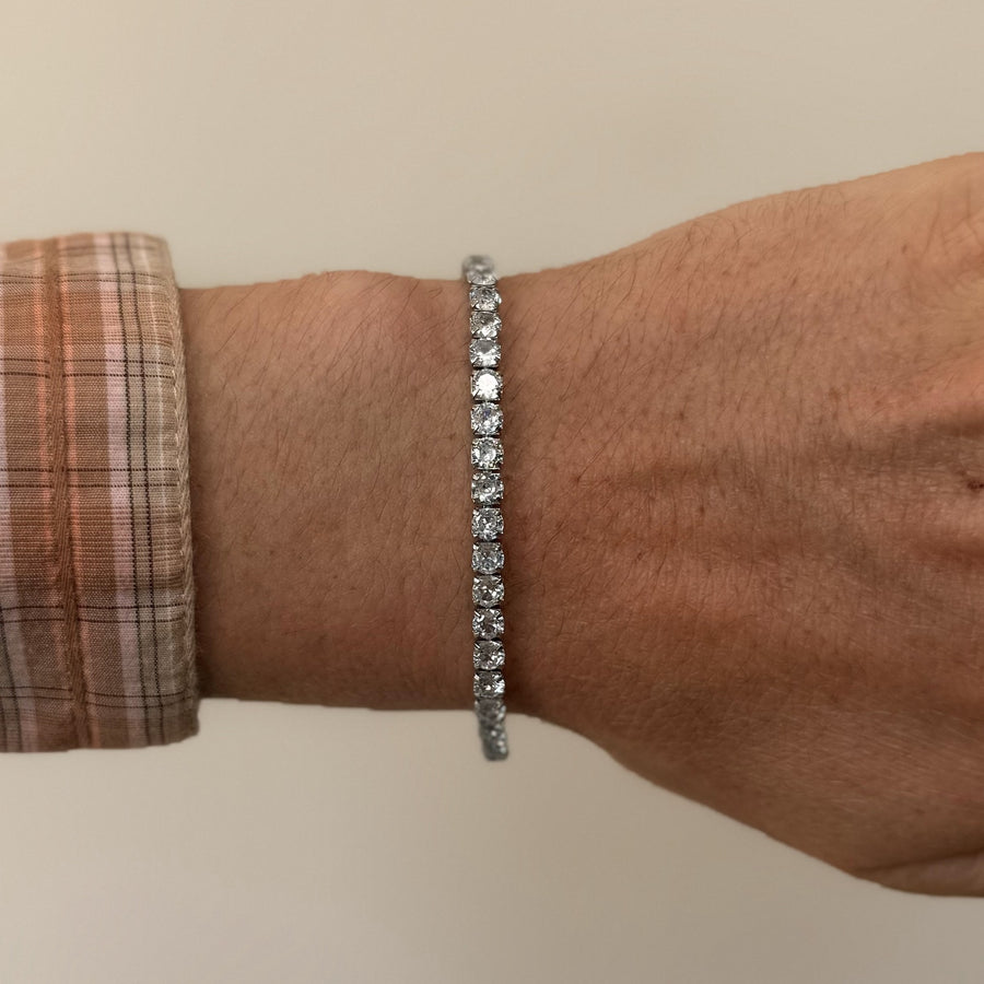 Silver CZ Crystal Bracelet