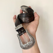 Silver Buckle Western Belt