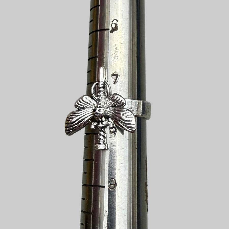 Silver Dragonfly Ring