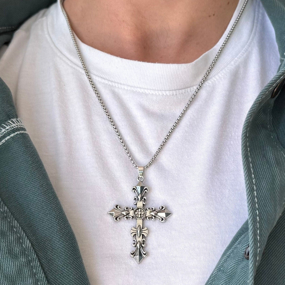 Silver Cross Pendant Necklace - Rynor