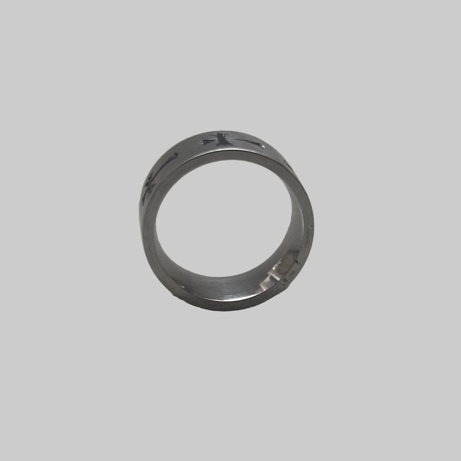 Silver Cross Band Ring