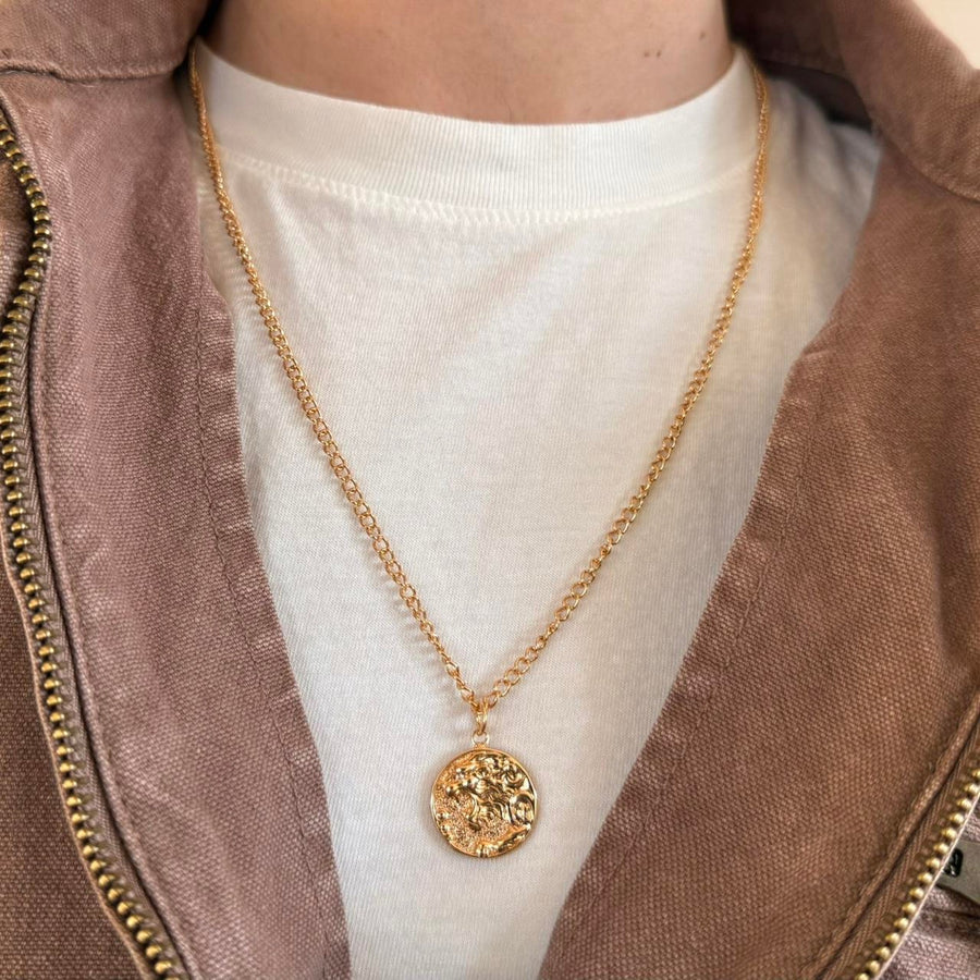 Gold Coin Pendant Necklace