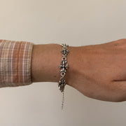 Silver Cross Link Bracelet