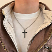 Black Cross Pendant Necklace