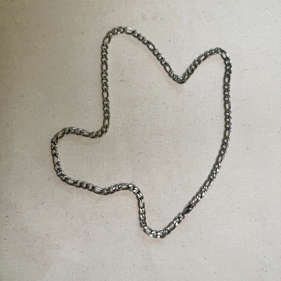 Y2K Silver 925 Stainless Steel Cuban Link Chain Necklace 20 Inch Vintage Unisex New