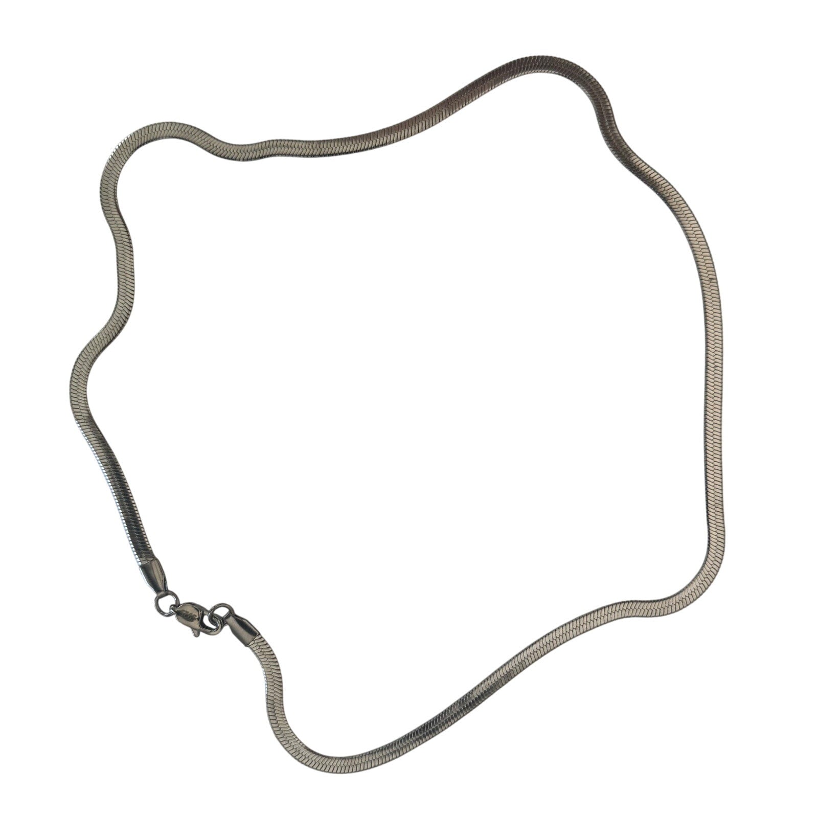 Silver Herringbone Chain Necklace