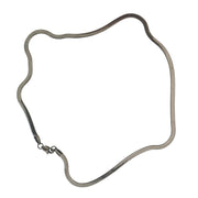 Silver Herringbone Chain Necklace