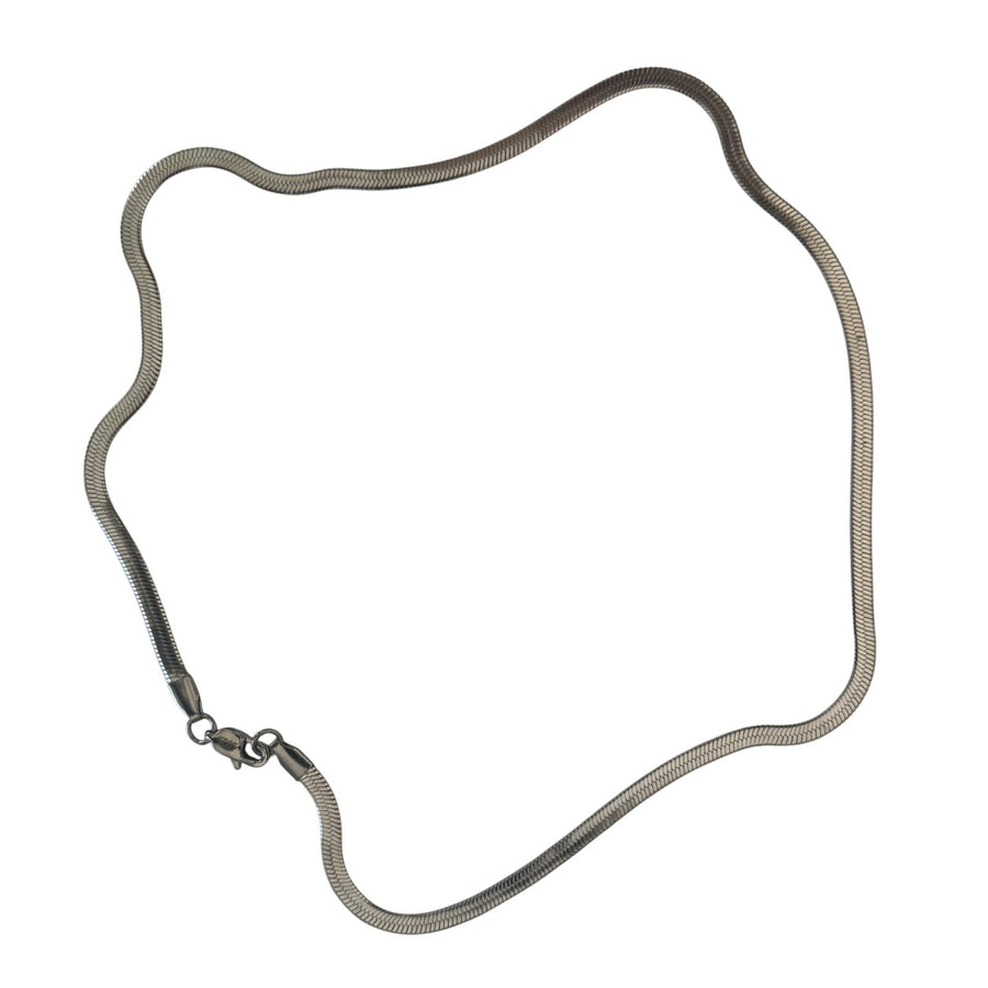 Silver Herringbone Chain Necklace