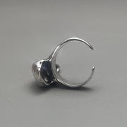 Silver Raven Skull Ring