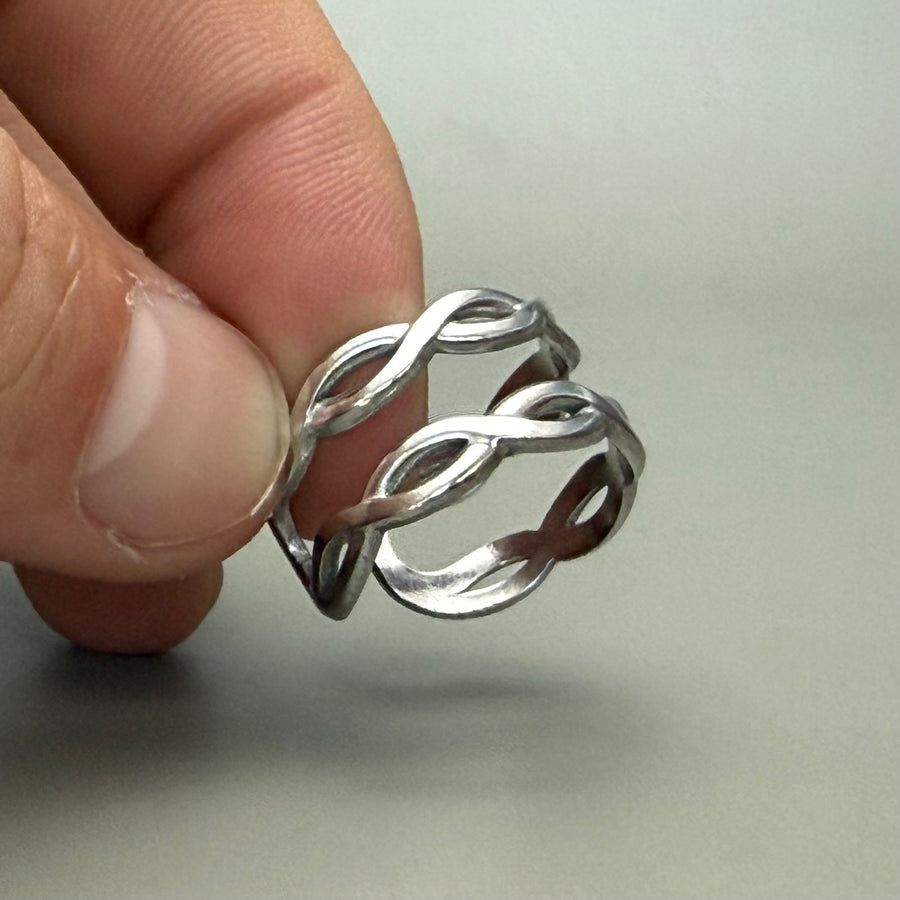 Silver Wave Link Ring