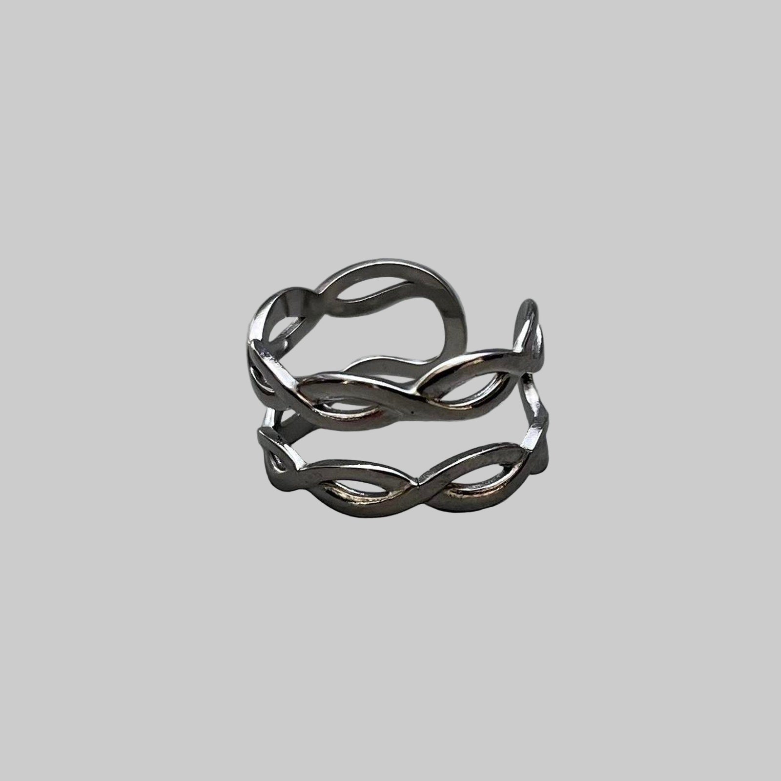 Silver Wave Link Ring