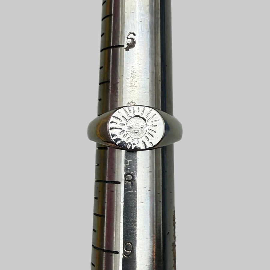 Silver Sun Signet Ring