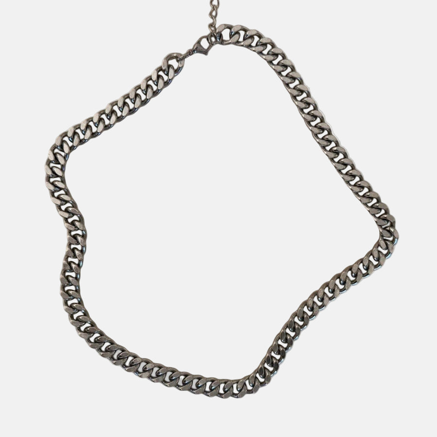 Silver Cuban Link Chain Necklace