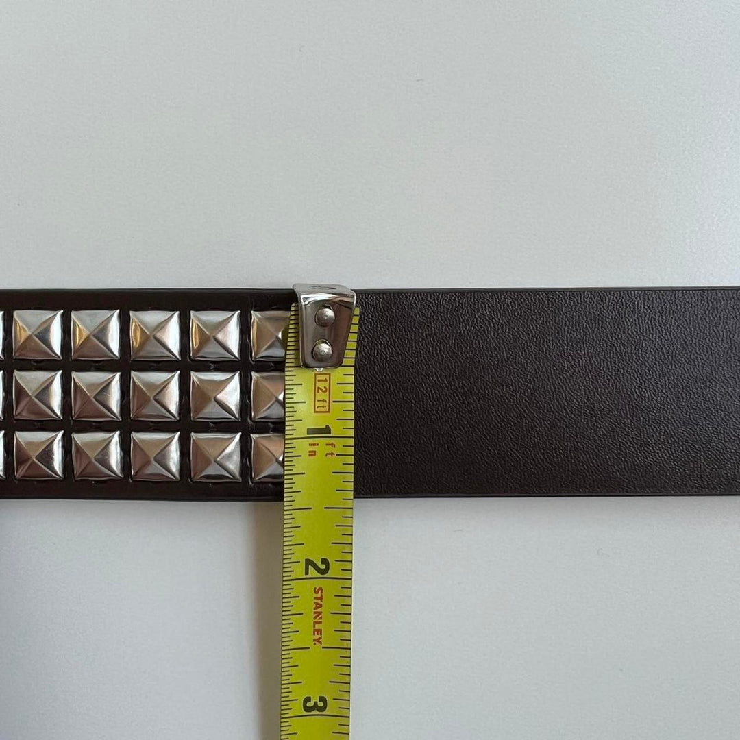 Triple Row Pyramid Studded Belt - Rynor