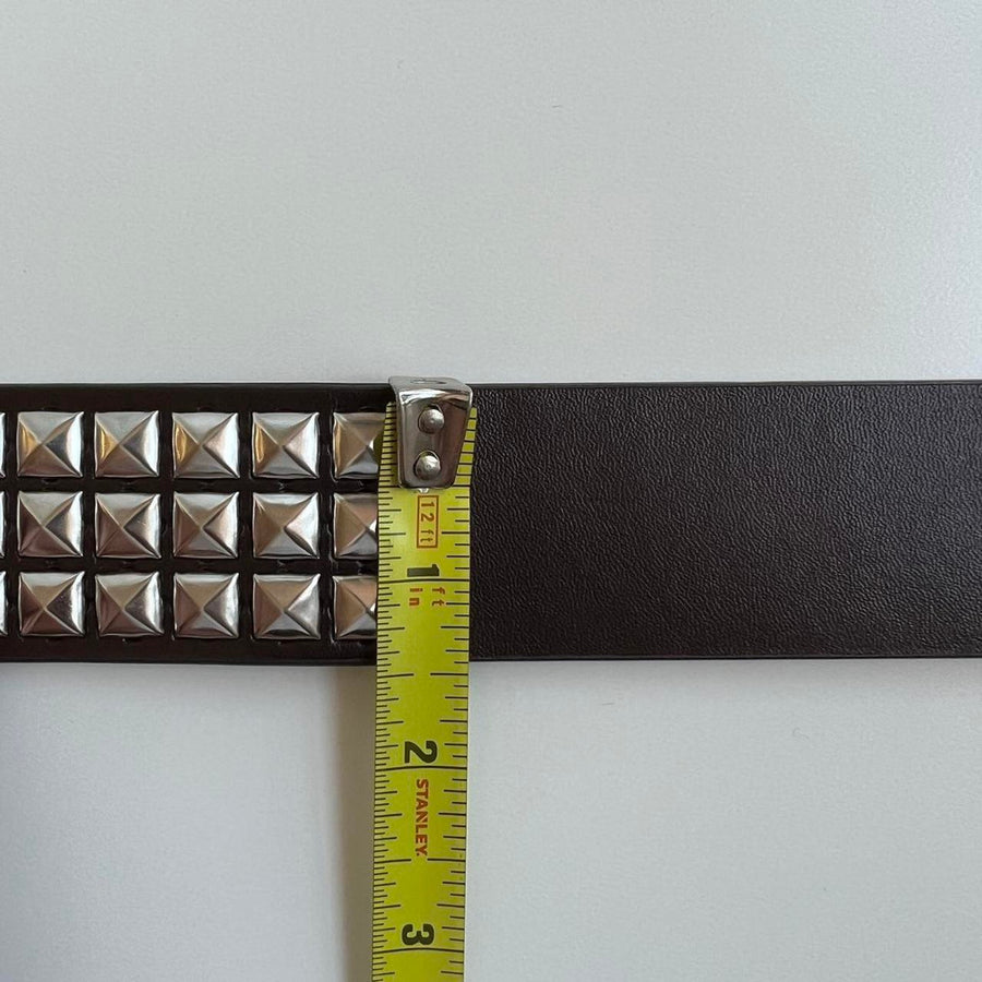 Triple Row Pyramid Studded Belt
